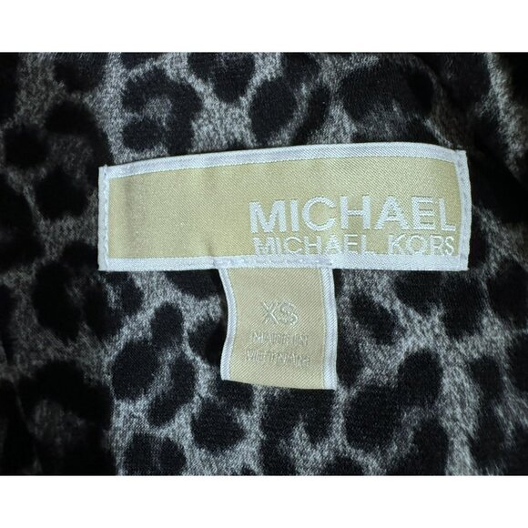 Michael Kors Cheeta Animal Print Dress Sz XS Tiered Ruffle Exposed Back Zipper - Picture 3 of 7